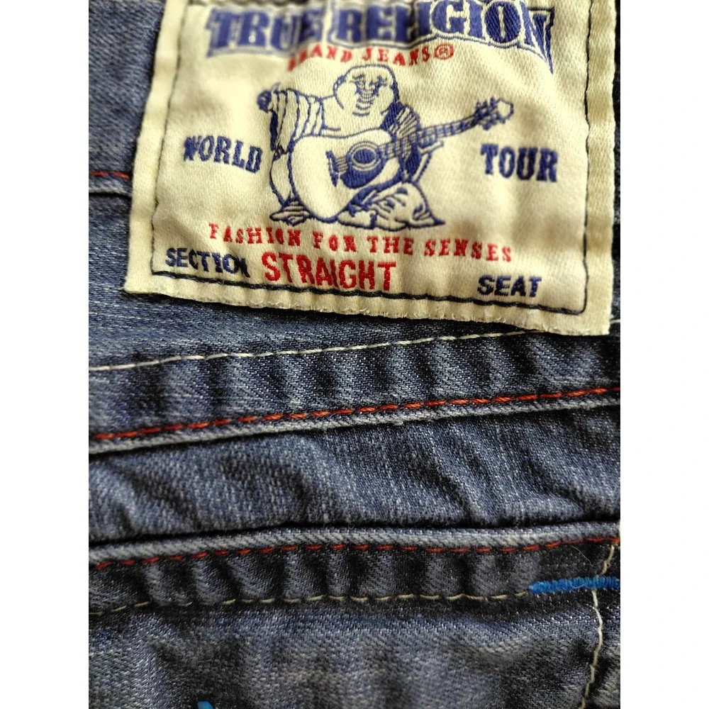 True Religion Straight Leg Jeans Mens Dark Wash Denim‎ Size 38